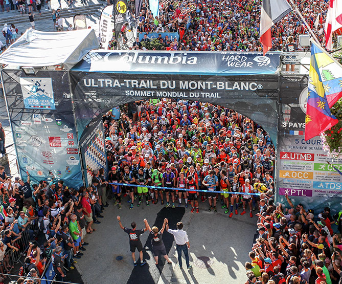 Starten på UTMB i Chamonix